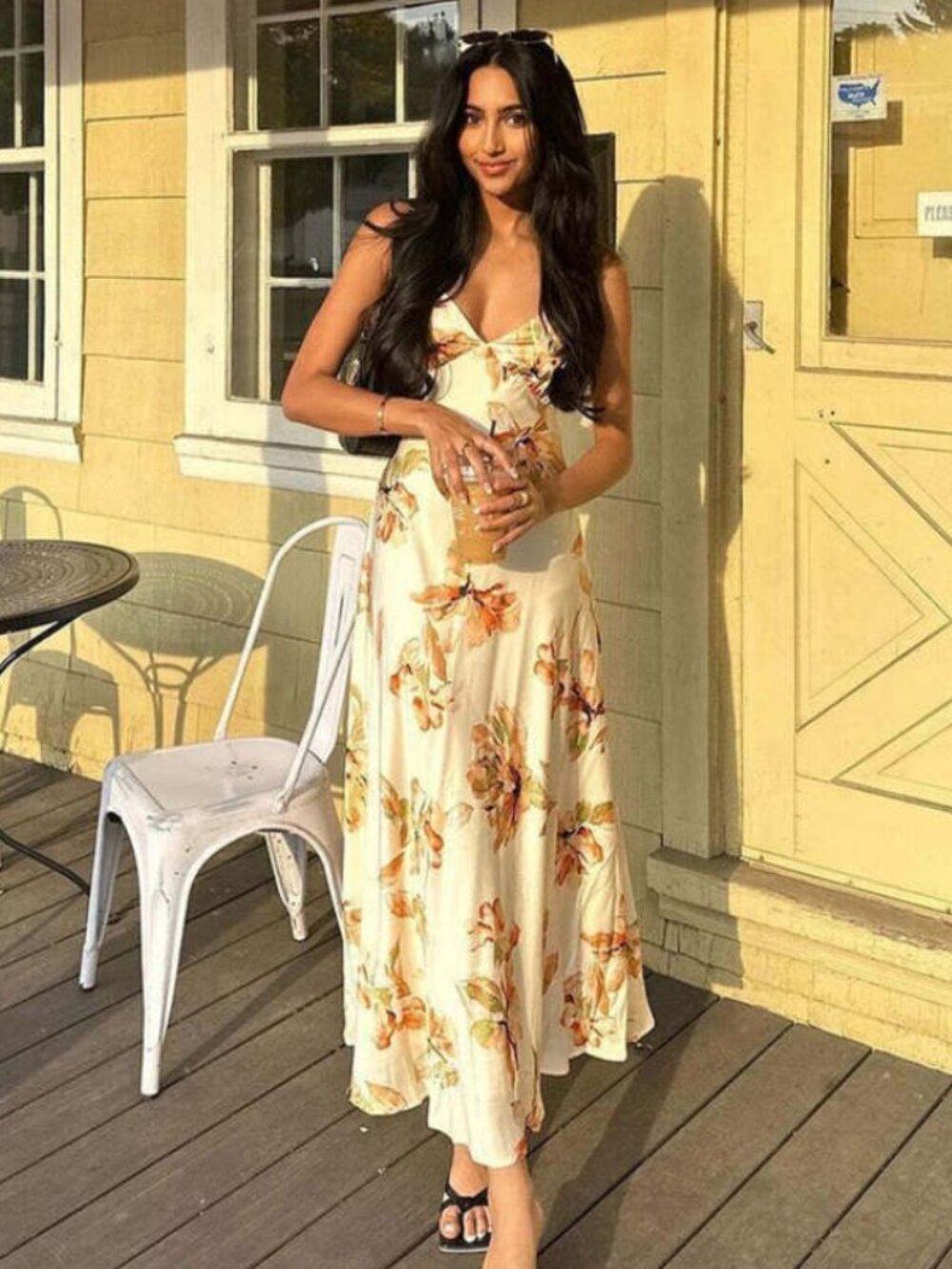 12th Tribe Palma Cream Floral Maxi Dress